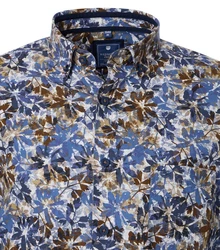 Redmond Langarmhemd Modern Fit Button-Down-Kragen Blau/Dunkelblau