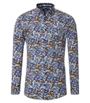 Redmond Langarmhemd Modern Fit Button-Down-Kragen Blau/Dunkelblau