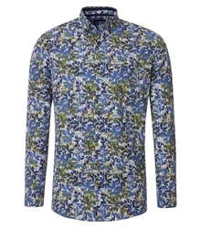 Redmond Langarmhemd Modern Fit Button-Down-Kragen Dunkelblau/Blau/Hellblau/Dunkelgrün