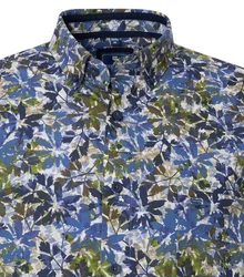 Redmond Langarmhemd Modern Fit Button-Down-Kragen Dunkelblau/Blau/Hellblau/Dunkelgrün