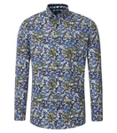 Redmond Langarmhemd Modern Fit Button-Down-Kragen Dunkelblau/Blau/Hellblau/Dunkelgrün