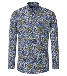 Redmond Langarmhemd Modern Fit Button-Down-Kragen Dunkelblau/Blau/Hellblau/Dunkelgrün