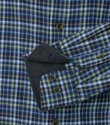 Redmond Langarmhemd Comfort Fit Dunkelgrün/Dunkelblau/Blau