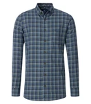 Redmond Langarmhemd Comfort Fit Dunkelgrün/Dunkelblau/Blau