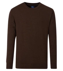 Redmond Strickpullover Uni Dunkelbraun/Braun/Khaki/Dunkelgrün