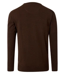 Redmond Strickpullover Uni Dunkelbraun/Braun/Khaki/Dunkelgrün