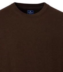 Redmond Strickpullover Uni Dunkelbraun/Braun/Khaki/Dunkelgrün