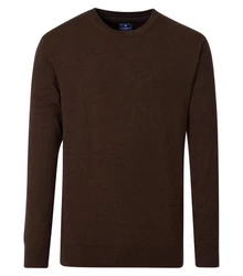 Redmond Strickpullover Uni Dunkelbraun/Braun/Khaki/Dunkelgrün