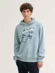TOM TAILOR Denim Sweatshirt Hoodie mit Print Hellblau/Blau