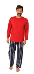 Normann Pyjama Herren Schlafanzug Rot/Dunkelrot