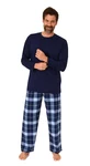 Normann Pyjama Herren Schlafanzug Dunkelblau/Blau/Hellblau