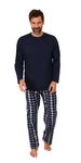 Normann Pyjama Herren Schlafanzug Dunkelblau/Hellblau