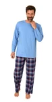 Normann Pyjama Herren Schlafanzug Hellblau/Blau