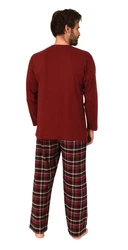 Normann Pyjama Herren Schlafanzug Dunkelrot/Bordeaux/Rot/Braun