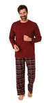 Normann Pyjama Herren Schlafanzug Dunkelrot/Bordeaux/Rot/Braun