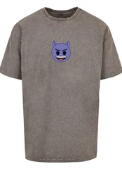 emoji couture T-Shirt Evil smiling furry face Premium Qualität lila