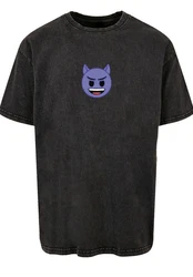 emoji couture T-Shirt Evil smiling furry face Premium Qualität lila