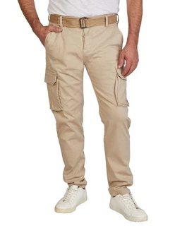 DENIMFY Cargohose DFLuke Tapered Fit Herren Freizeithose Khaki/Beige