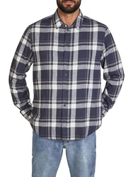 DENIMFY Langarmhemd DFDean Regular Fit Blau/Dunkelblau/Hellblau/Grau