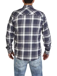 DENIMFY Langarmhemd DFDean Regular Fit Blau/Dunkelblau/Hellblau/Grau