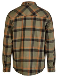 DENIMFY Langarmhemd DFDean Regular Fit Dunkelgrün/Orange/Khaki/Braun