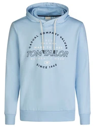 Tom Tailor Kapuzenpullover Printed Hoodie Regular Fit Streetware Sweatshirt Hellblau/Blau