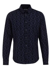 WE Fashion Businesshemd Dunkelblau/Hellblau/Blau/Lila