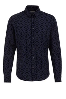 WE Fashion Businesshemd Dunkelblau/Hellblau/Blau/Lila