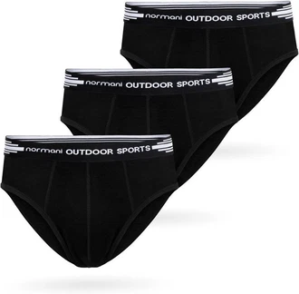 normani Slip 3er Pack Herren Merino Slip Schwarz/Dunkelgrün/Grau/Khaki/Dunkelgrau/Braun