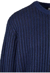 Urban Classics Rundhalspullover Oversized Two Tone Sweater Dunkelblau/Blau