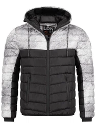 Brave Soul Steppjacke Cyiber Hellblau/Dunkelgrau/Schwarz/Grau