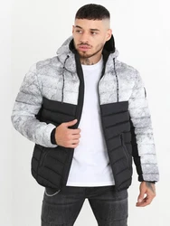 Brave Soul Steppjacke Cyiber Hellblau/Dunkelgrau/Schwarz/Grau