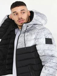 Brave Soul Steppjacke Cyiber Hellblau/Dunkelgrau/Schwarz/Grau
