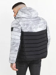Brave Soul Steppjacke Cyiber Hellblau/Dunkelgrau/Schwarz/Grau