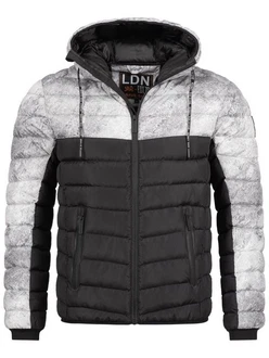 Brave Soul Steppjacke Cyiber Hellblau/Dunkelgrau/Schwarz/Grau