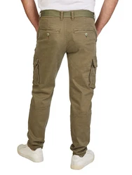 DENIMFY Cargohose DFLuke Tapered Fit Herren Freizeithose Khaki/Dunkelgrün