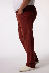 Men Plus Chinohose 5-Pocket Straight Fit Braun/Dunkelrot/Bordeaux/Rot