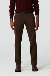 MEYER Chinohose Oslo 5-Pocket Hose Khaki/Dunkelbraun/Dunkelgrün