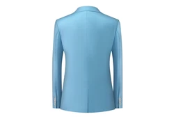 Allthemen Anzug Set Slim Fit ein Knopf Anzug für Hochzeit und Business Blau/Hellblau