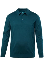 Boston Park Rundhalspullover Strick-Poloshirt Langarm 