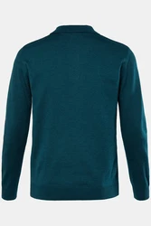 Boston Park Rundhalspullover Strick-Poloshirt Langarm 