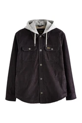 Next Hemdjacke mit Borgfutter und Kapuze (1-St) Schwarz/Dunkelbraun/Dunkelgrau/Braun/Dunkelgrün