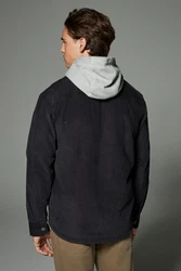 Next Hemdjacke mit Borgfutter und Kapuze (1-St) Schwarz/Dunkelbraun/Dunkelgrau/Braun/Dunkelgrün