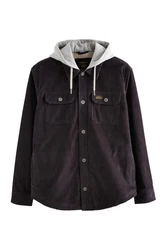 Next Hemdjacke mit Borgfutter und Kapuze (1-St) Schwarz/Dunkelbraun/Dunkelgrau/Braun/Dunkelgrün