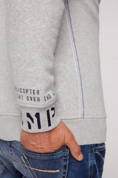 CAMP DAVID Sweatshirt mit Frontprint Grau/Braun/Khaki