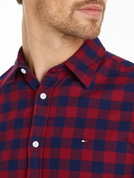 Tommy Hilfiger Langarmhemd BRUSHED GINGHAM SF SHIRT dunkelblau/rot/rouge/carbon navy