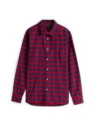 Tommy Hilfiger Langarmhemd BRUSHED GINGHAM SF SHIRT dunkelblau/rot/rouge/carbon navy