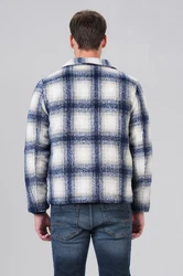 Miracle of Denim Lederjacke WI24-JA654 Blau/Weiß