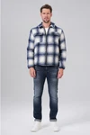 Miracle of Denim Lederjacke WI24-JA654 Blau/Weiß