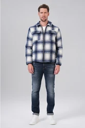 Miracle of Denim Lederjacke WI24-JA654 Blau/Weiß
